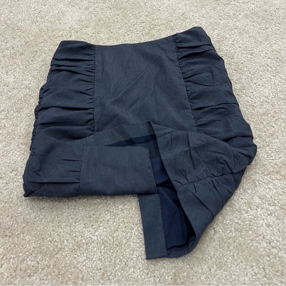 Anthropologie Cantonnier Blue Rouching Pencil Skirt WomenSize 6 Blue Knee Length - Picture 9 of 13